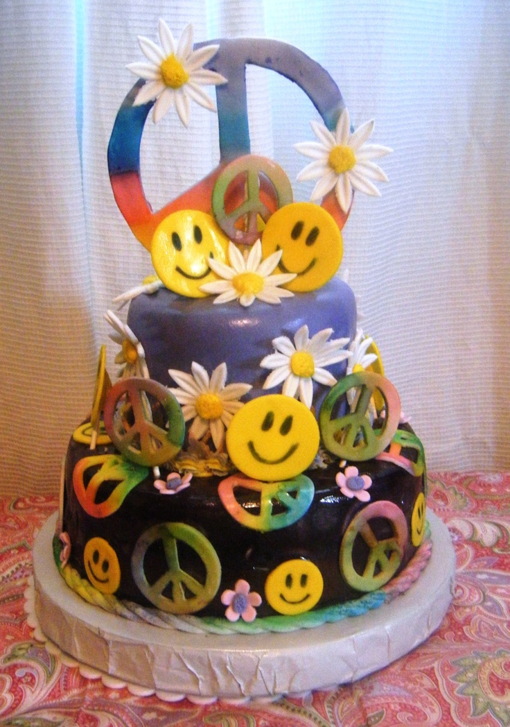 Peace Sign Birthday Cake