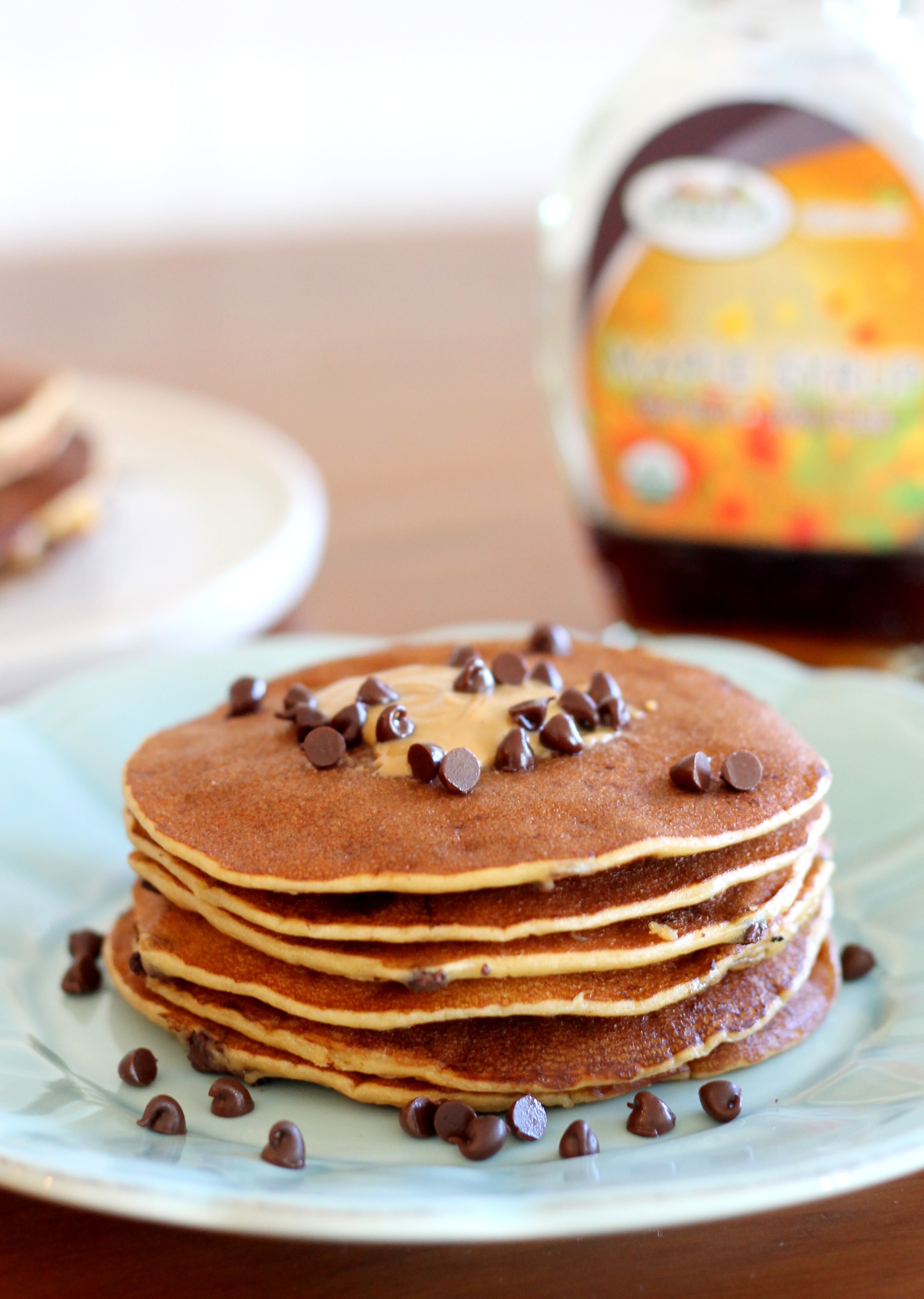 Peanut Butter Chocolate Chip Pancakes