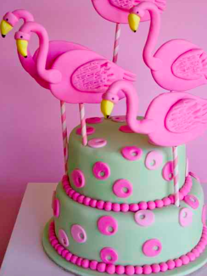 Pink Flamingo Birthday Cake