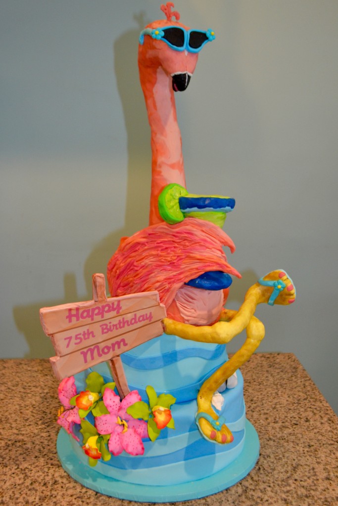 Pink Flamingo Birthday Cake