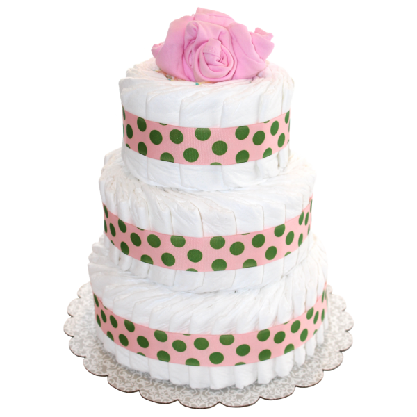 Pink Polka Dots Diaper Cakes for Girls