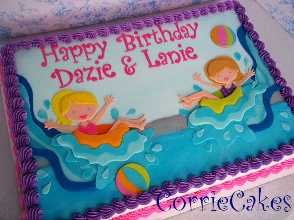 8 Photos of Water Party Sheet Cakes