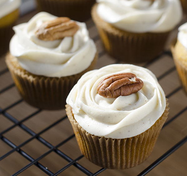 Pumpkin Cupcakes with Cream Cheese Frosting