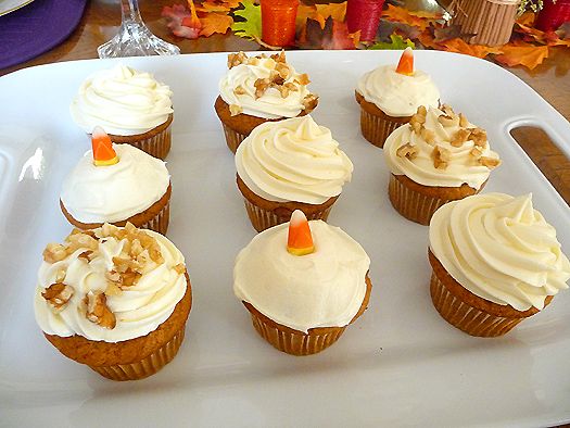 Pumpkin Cupcakes with Cream Cheese Frosting