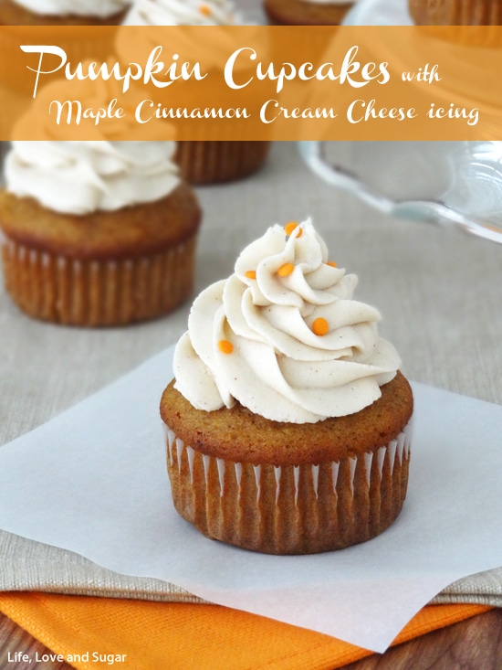 Pumpkin Maple Cupcakes with Cream Cheese