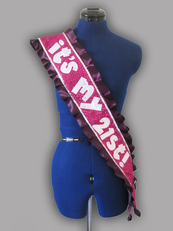 Purple 21st Birthday Sash