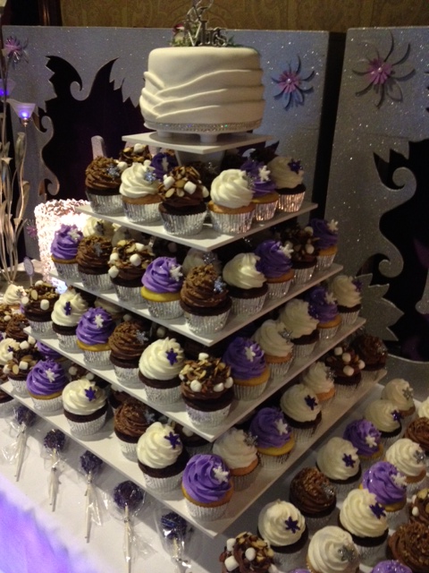 Purple Cupcake Wedding Cakes