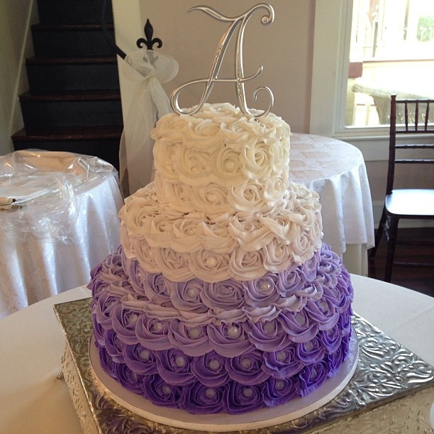 Purple Ombre Wedding Cake