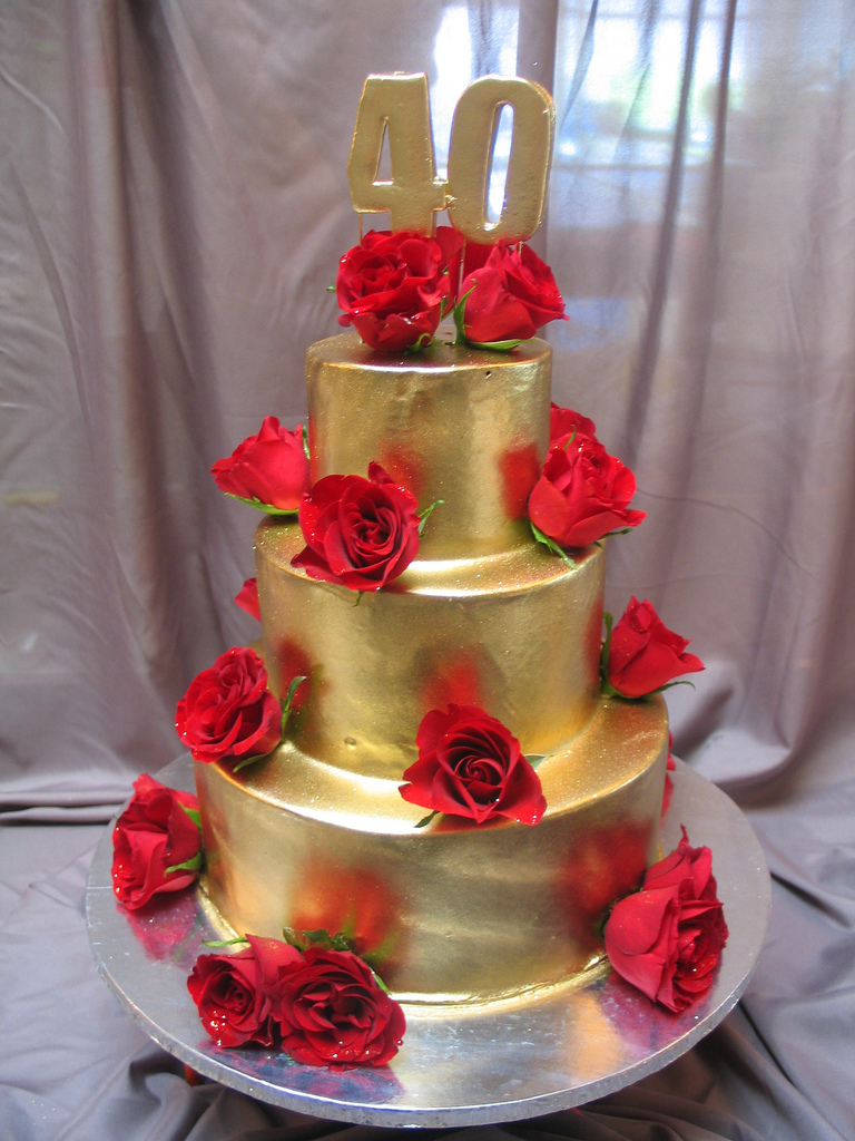 Red and Gold Birthday Cakes