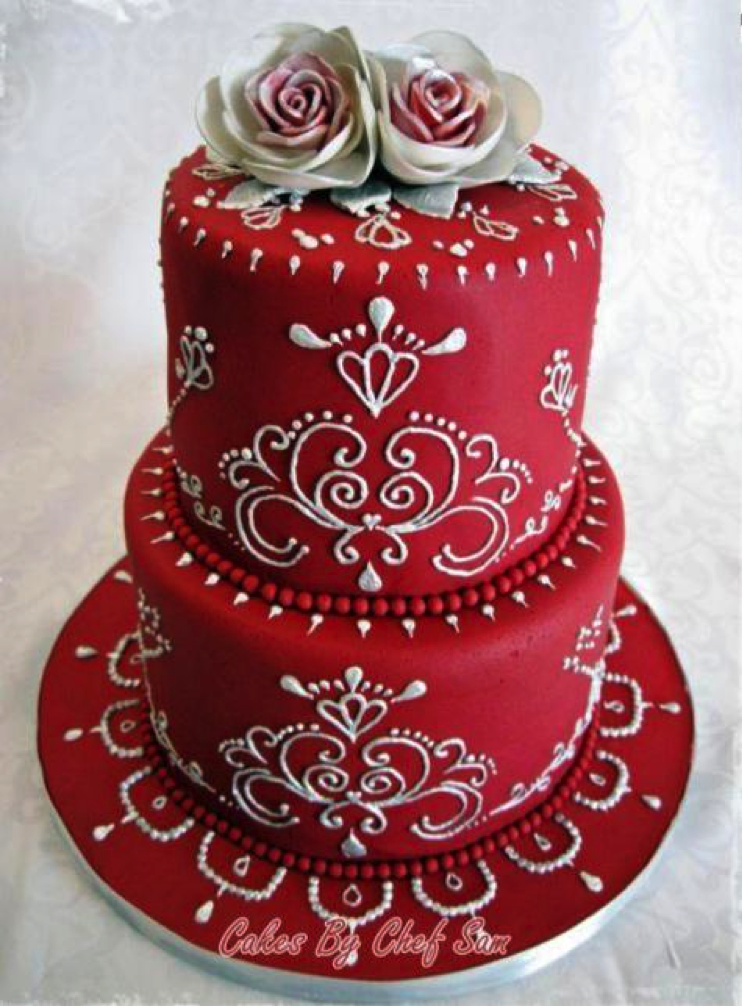 Red and White Wedding Cakes Designs