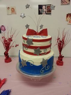 Red White and Blue Baby Shower Cake