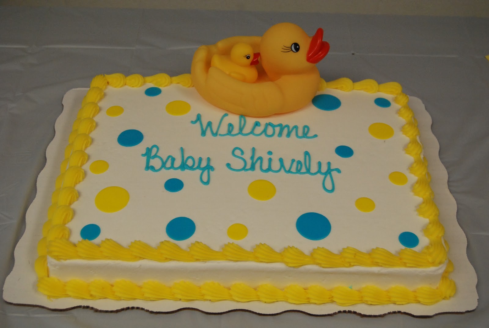 Rubber Duck Baby Shower Sheet Cake