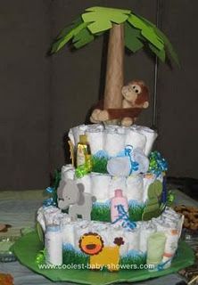 Safari Baby Shower Diaper Cake