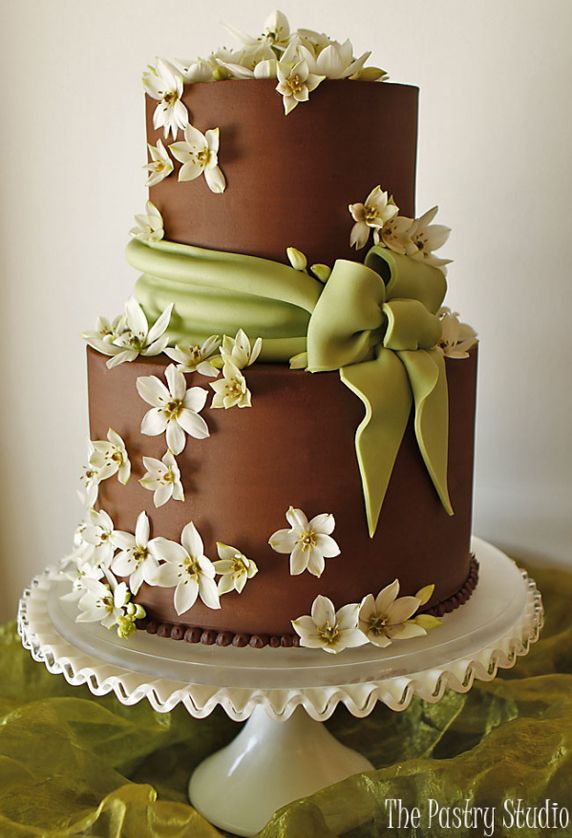 Sage Chocolate Wedding Cake