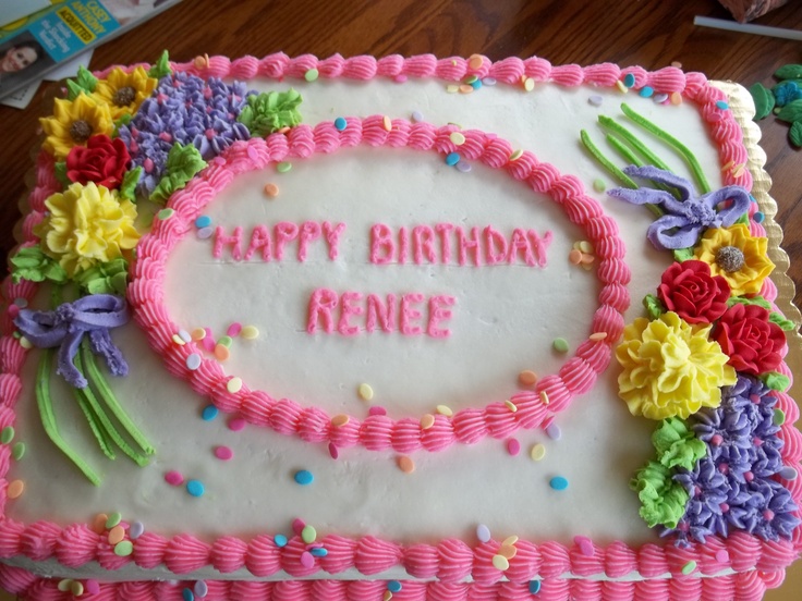 Sheet Cake with Buttercream Flowers