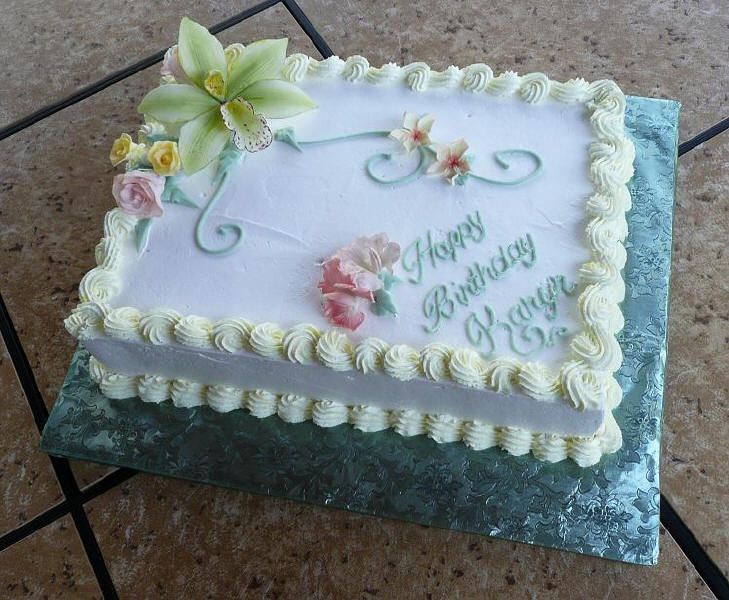 Sheet Cake with Flowers