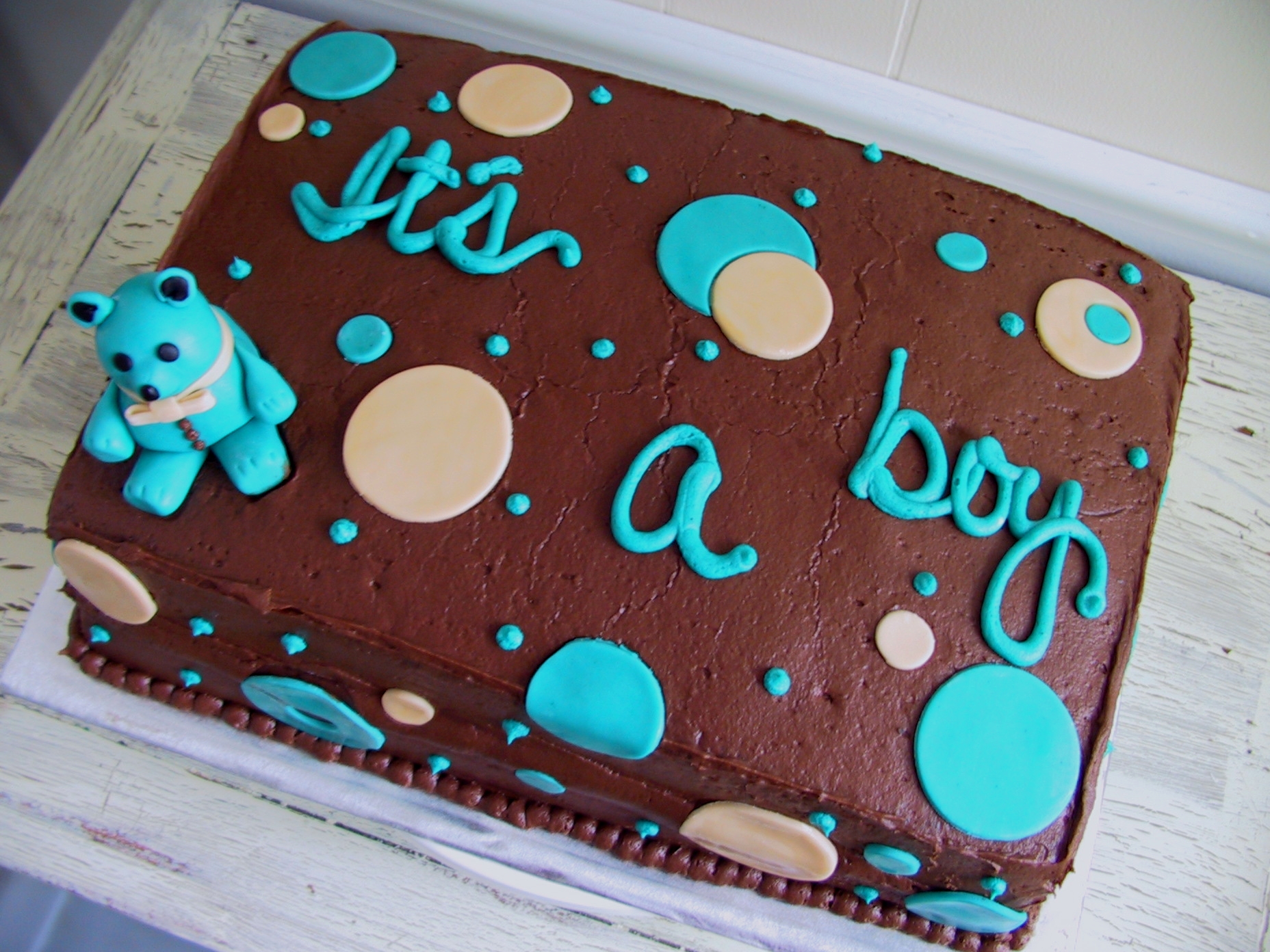 Simple Baby Boy Shower Cake