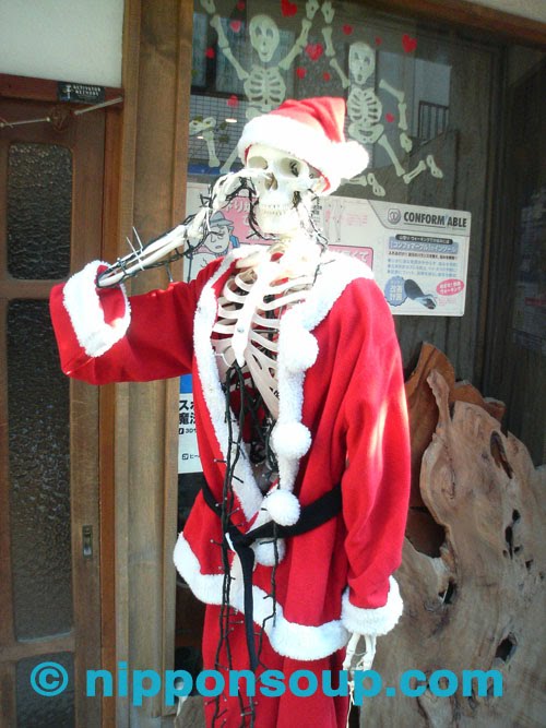 Skeleton Dressed Like Santa