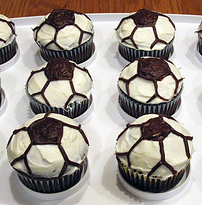 Soccer Ball Cupcakes