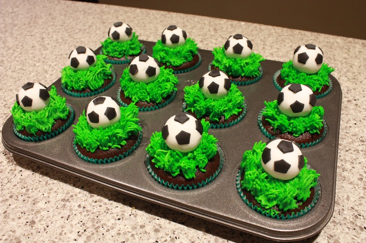 Soccer Ball Cupcakes