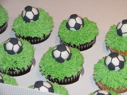 Soccer Ball Cupcakes