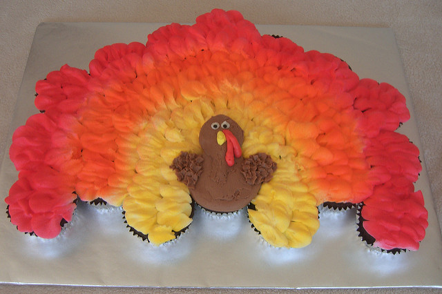 Thanksgiving Turkey Cupcake Cake