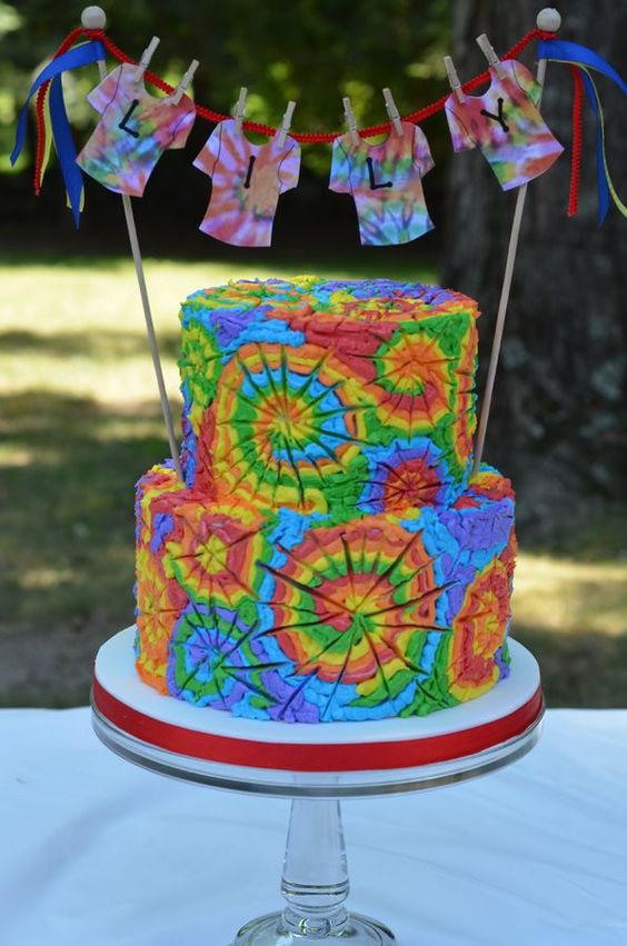 Tie Dye Birthday Cake