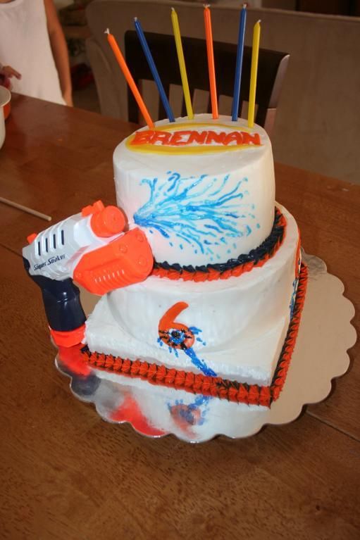 Water Gun Birthday Cake