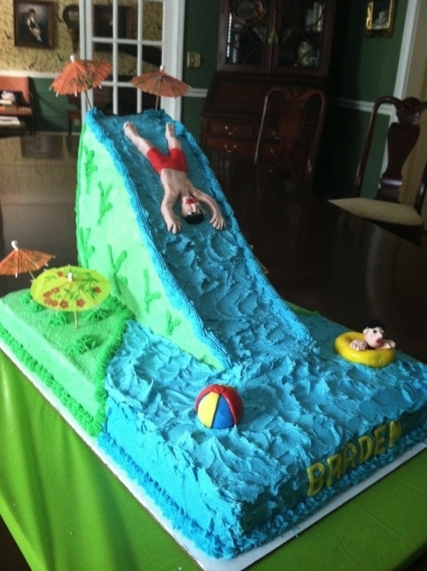 Water Slide Birthday Cake