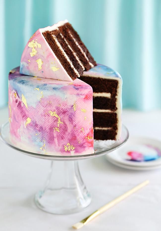 Watercolor Cake Decorating