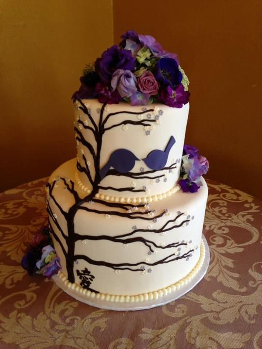 Wedding Cake with Tree Branches