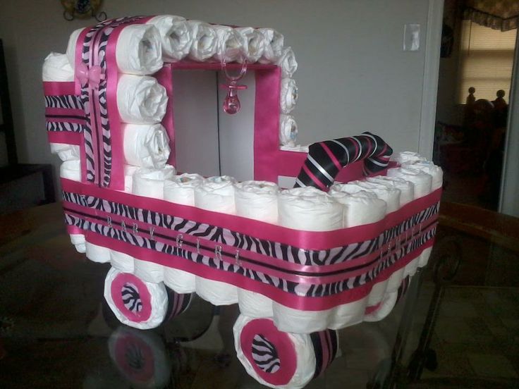 9 Photos of Zebra Print Diaper Cakes Carriage