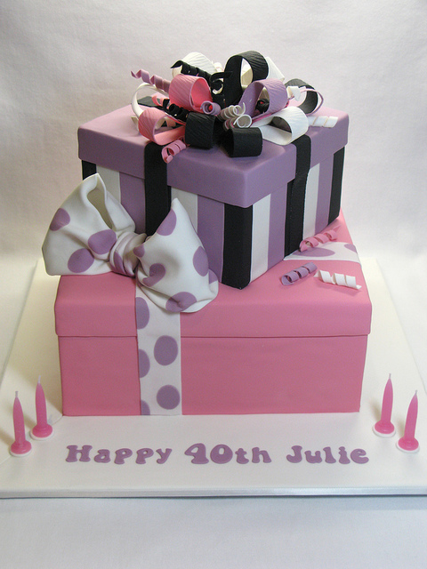 2 Tier Gift Box Cake