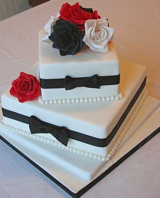 2 Tier Square Wedding Cake