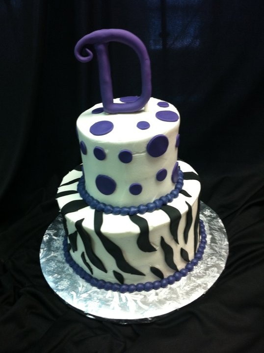 2 Tier Zebra Print Birthday Cake