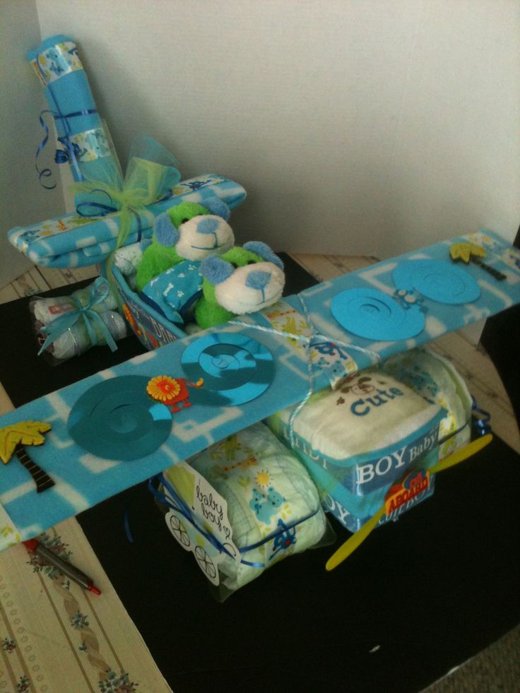 Airplane Baby Shower Diaper Cake