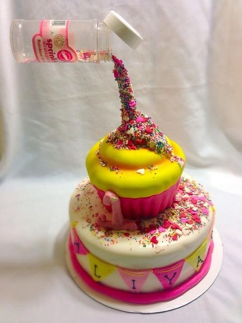 Anti-Gravity Birthday Cake