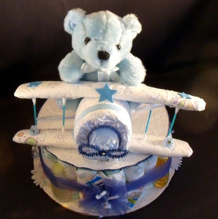 Baby Boy Diaper Cakes Centerpieces