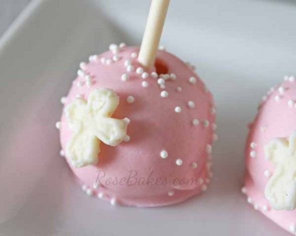 Baby Girl Baptism Cake Pops