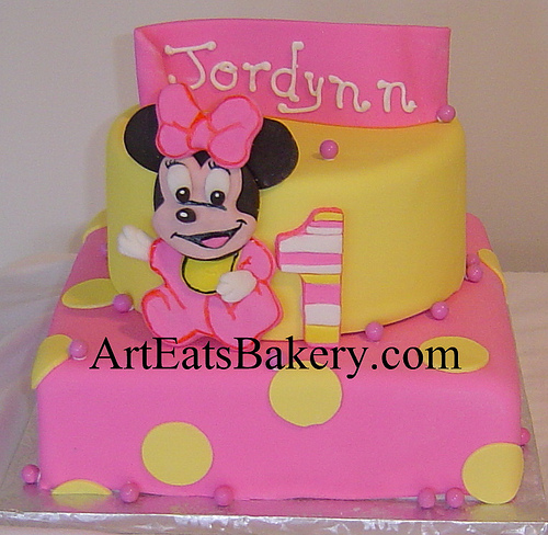 Baby Minnie Mouse 1st Birthday Cake