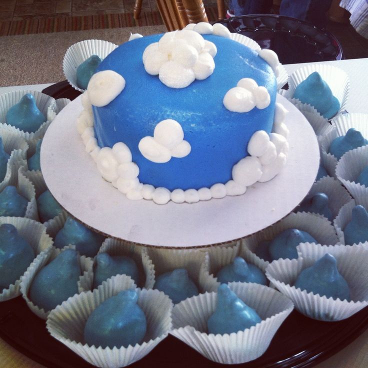 Baby Shower Cake with Clouds