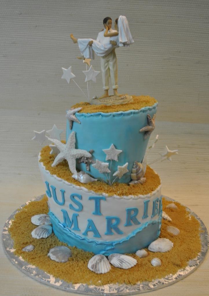 Beach Themed Wedding Cake