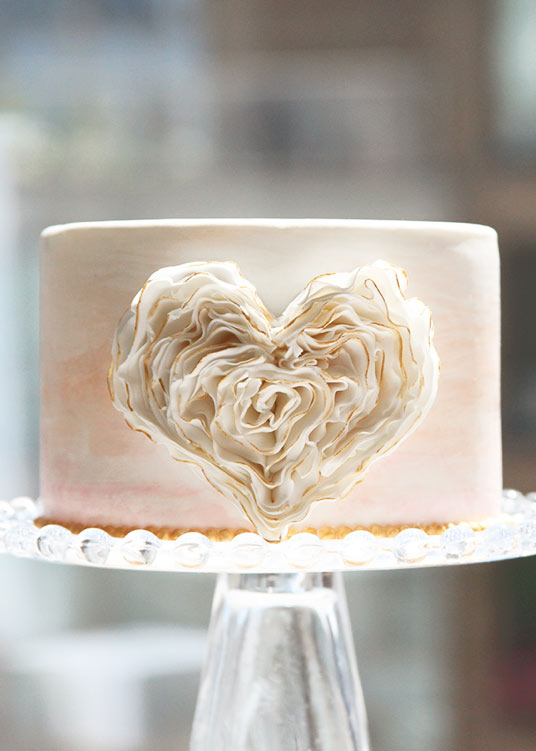 Beautiful Heart Birthday Cake