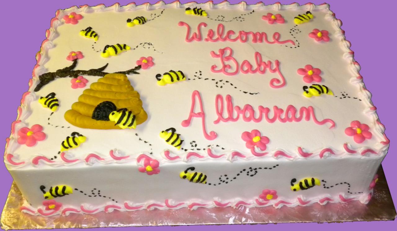 Bee Baby Shower Sheet Cake