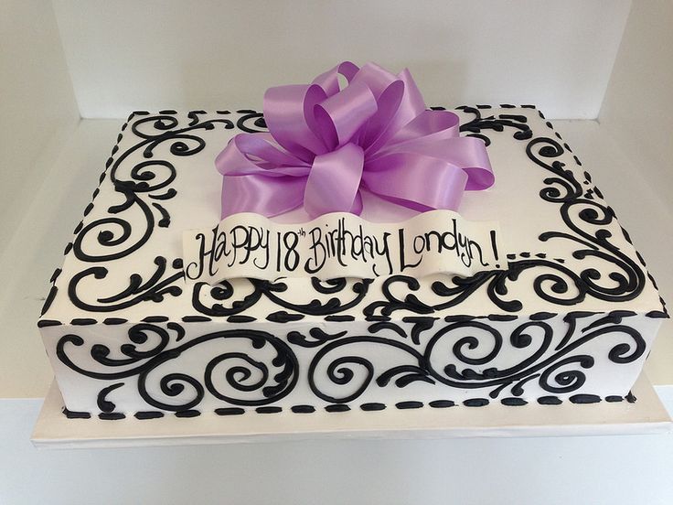 Black and Purple Birthday Sheet Cake