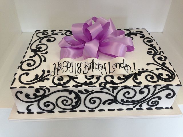 Black and White Birthday Sheet Cakes