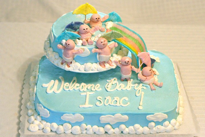 Blue Baby Shower Sheet Cake