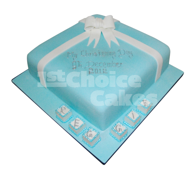 Blue Gift Box Shaped Cakes