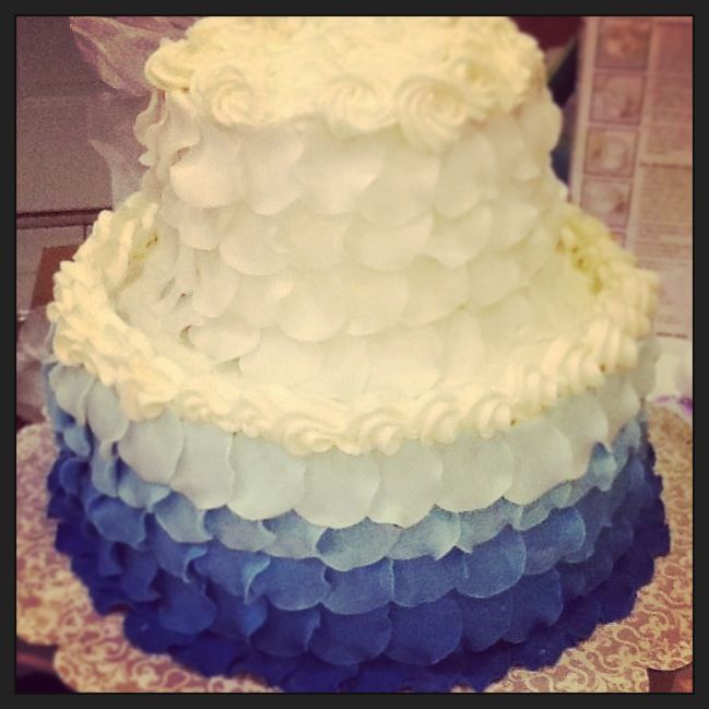 Blue Ombre Petal Cake