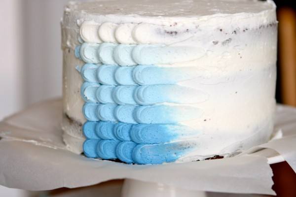 Blue Ombre Petal Cake